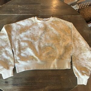 Beigeish white with gold sweater no hood